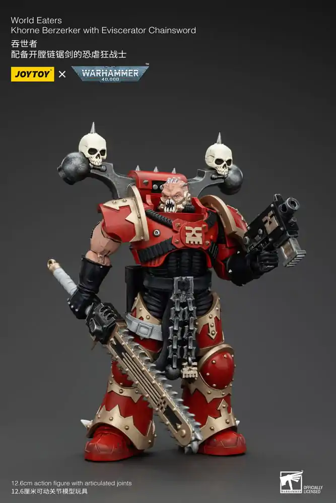 Warhammer 40k Action Figure 1/18 World Eaters Khorne Berzerker with Eviscerator Chainsword 13 cm termékfotó