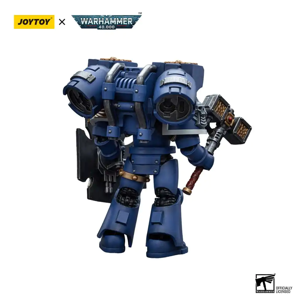 Warhammer 40k Action Figure 1/18Ultramarines Vanguard Veteran with Thunder Hammer and Storm Shield 12 cm product photo