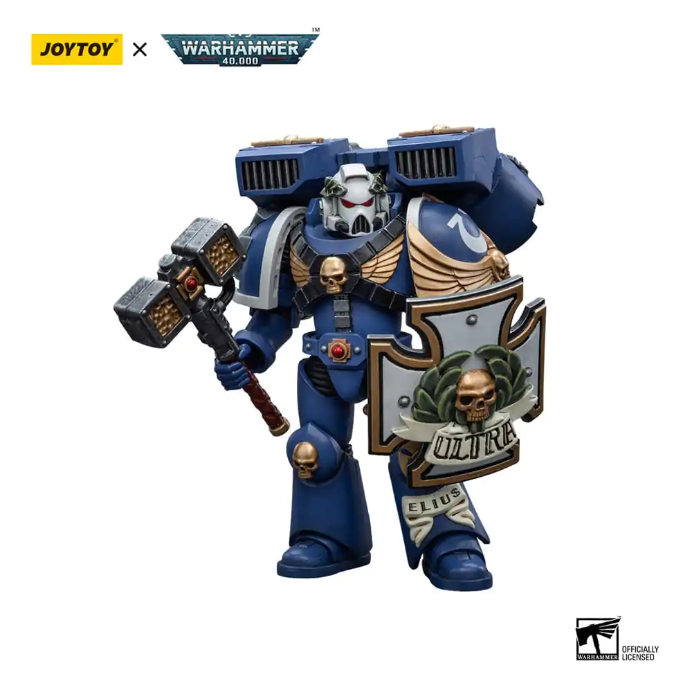Warhammer 40k Action Figure 1/18Ultramarines Vanguard Veteran with Thunder Hammer and Storm Shield 12 cm product photo