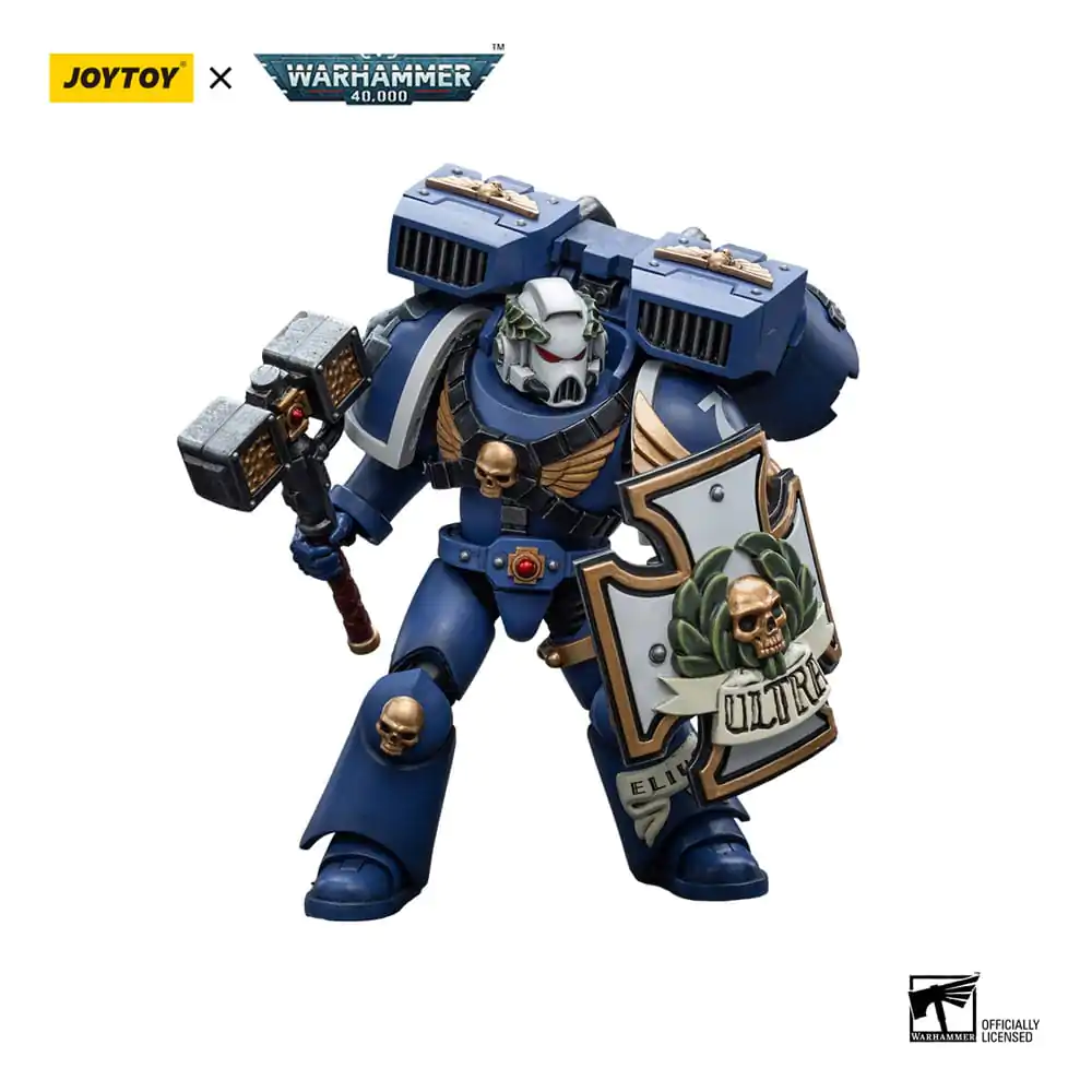 Warhammer 40k Action Figure 1/18Ultramarines Vanguard Veteran with Thunder Hammer and Storm Shield 12 cm product photo