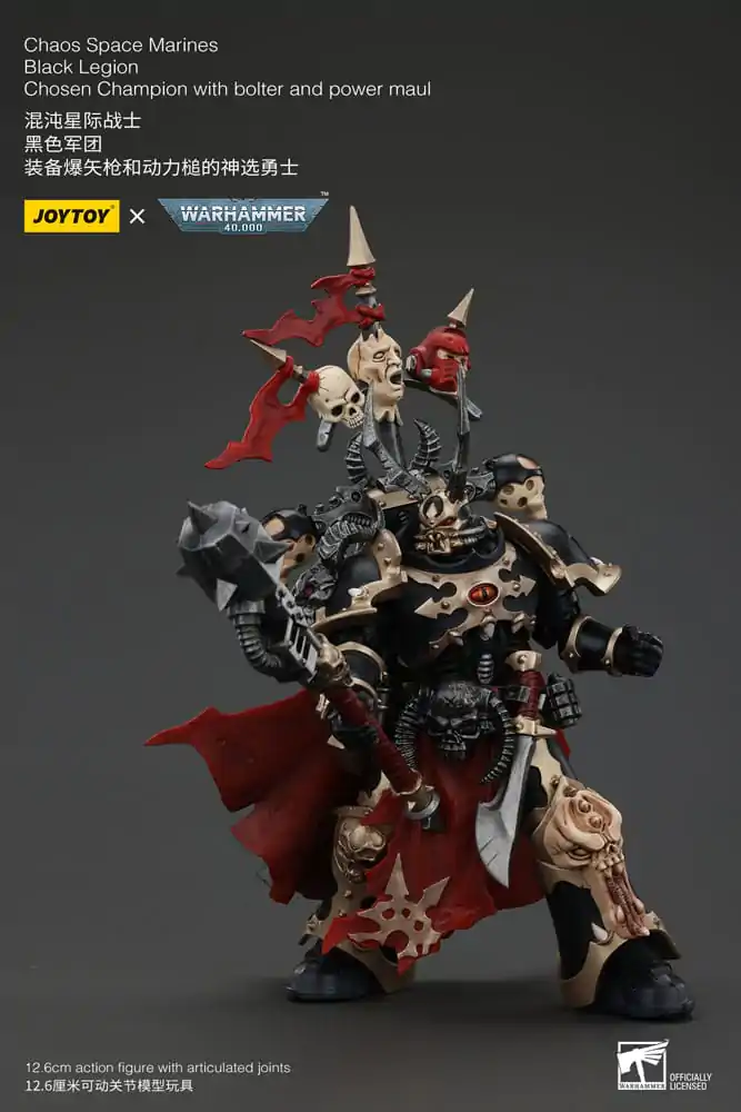 Warhammer 40k Action Figure Chaos Space Marines Black Legion Chosen Champion with bolter and power maul 20 cm termékfotó