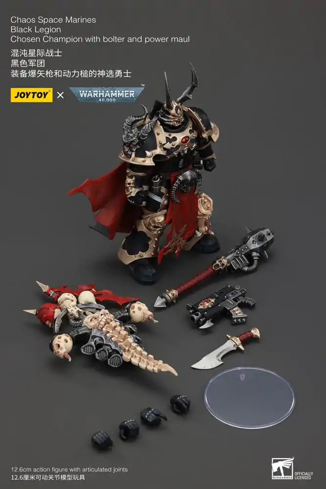 Warhammer 40k Action Figure Chaos Space Marines Black Legion Chosen Champion with bolter and power maul 20 cm termékfotó