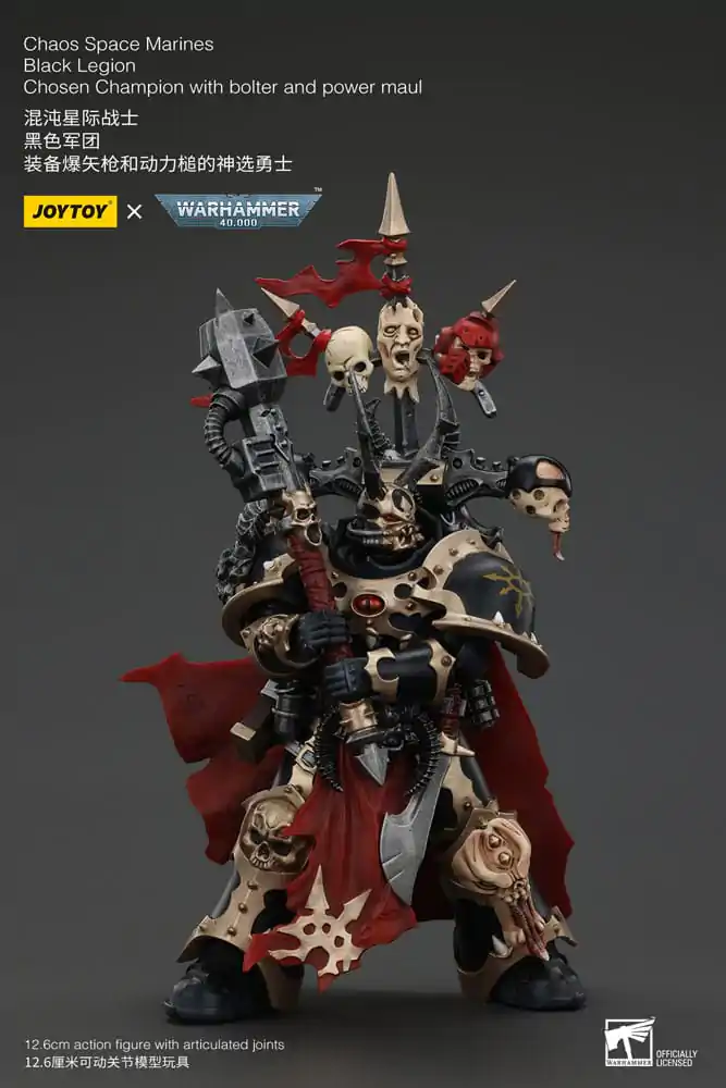 Warhammer 40k Action Figure Chaos Space Marines Black Legion Chosen Champion with bolter and power maul 20 cm termékfotó