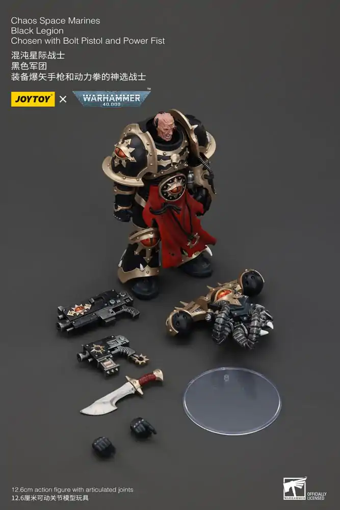 Warhammer 40k Action Figure Chaos Space Marines Black Legion Chosen with Bolt Pistol and Power Fist 20 cm termékfotó