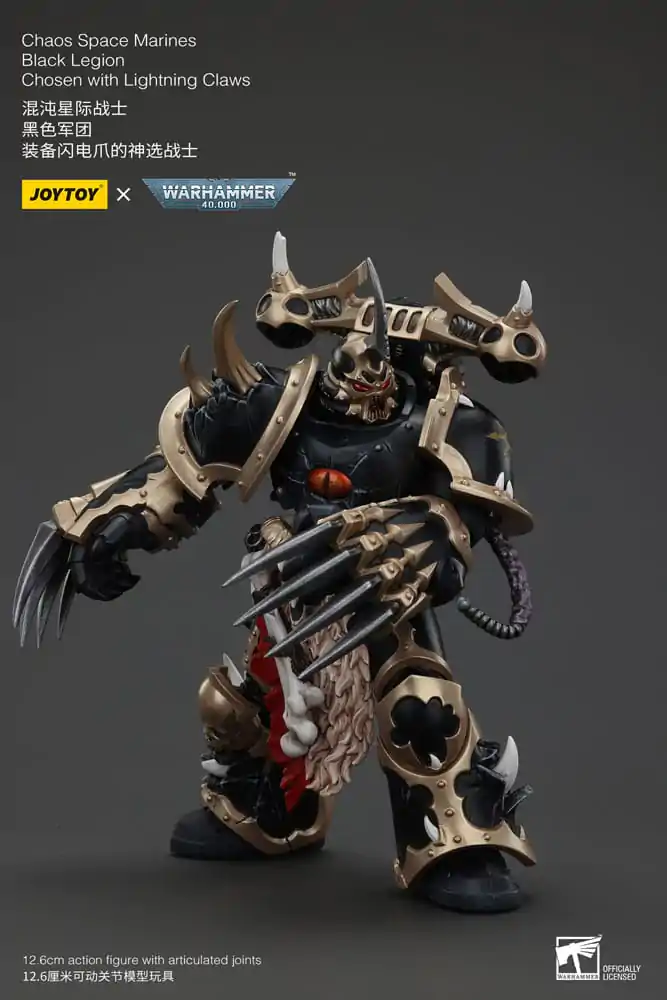 Warhammer 40k Action Figure Chaos Space Marines Black Legion Chosen with Lightning Claws 20 cm termékfotó