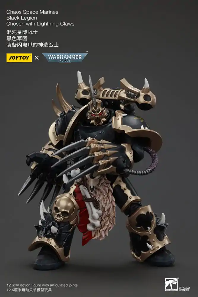 Warhammer 40k Action Figure Chaos Space Marines Black Legion Chosen with Lightning Claws 20 cm termékfotó