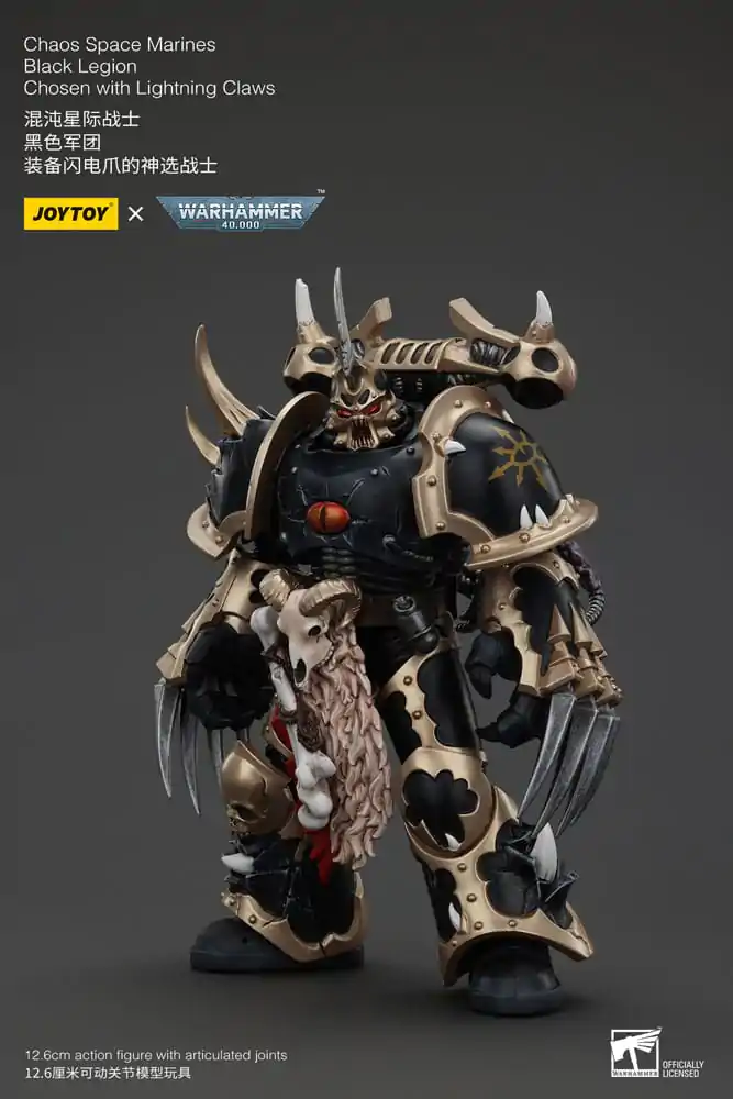 Warhammer 40k Action Figure Chaos Space Marines Black Legion Chosen with Lightning Claws 20 cm termékfotó