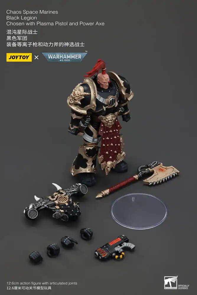 Warhammer 40k Action Figure Chaos Space Marines Black Legion Chosen with Plasma Pistol and Power Axe 20 cm termékfotó