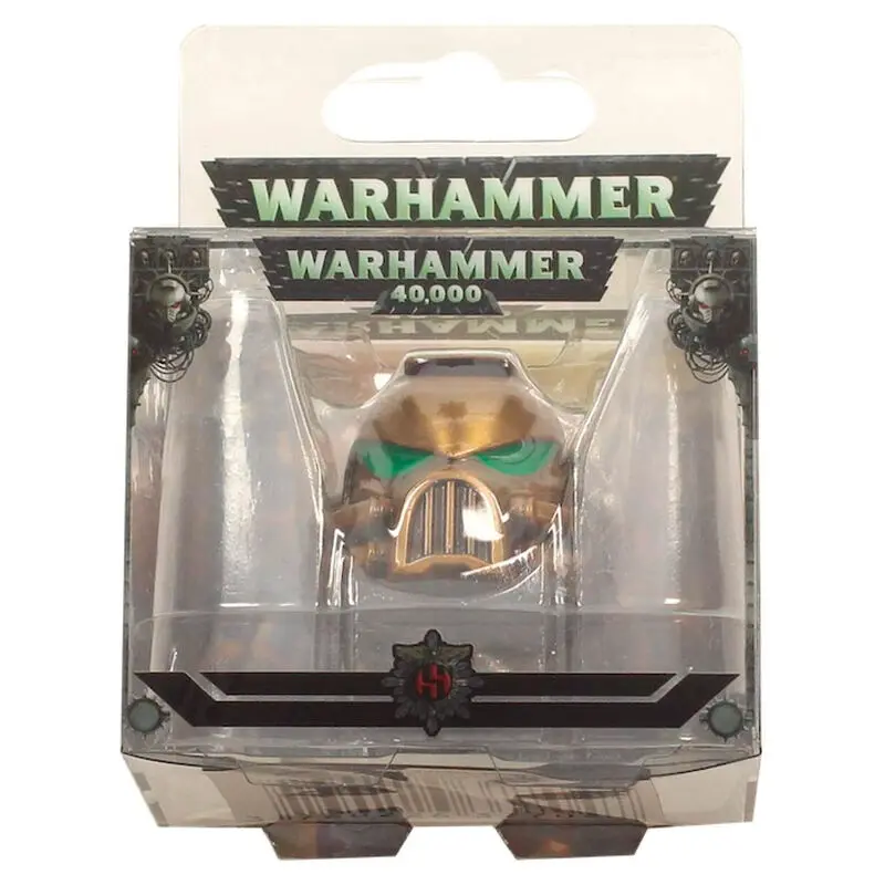 Warhammer 40K Metal Keychain Space Marine MKVII Helmet Gold product photo