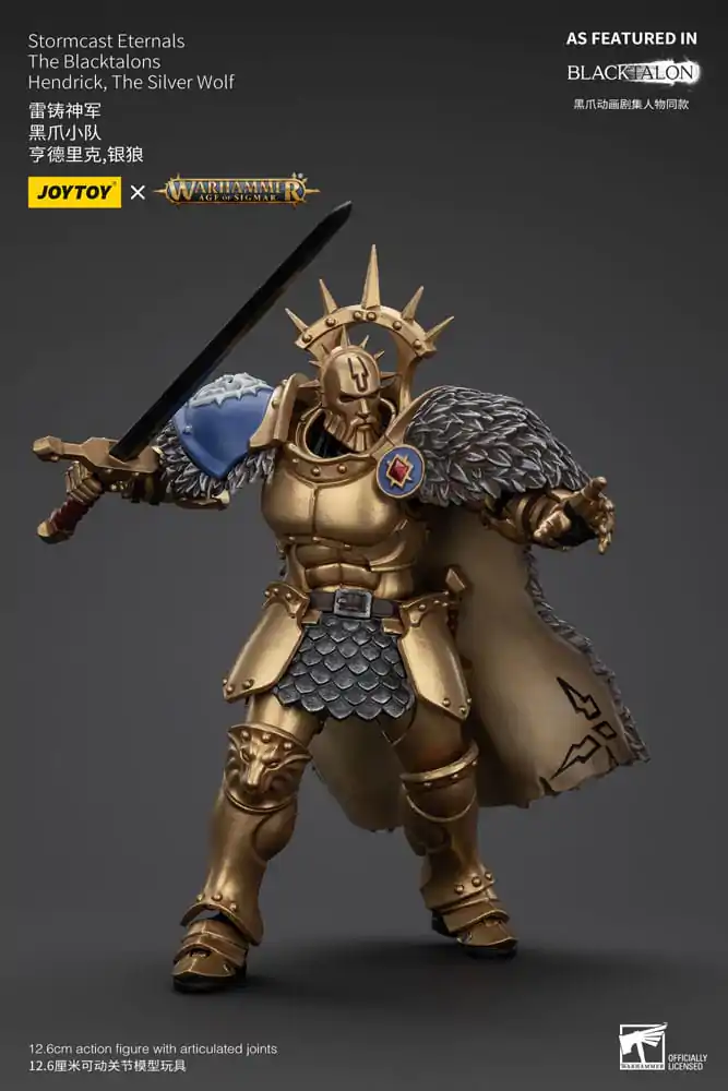 Warhammer Age of Sigmar Action Figure Stormcast Eternals The Blacktalons Hendrick The Silver Wolf 20 cm product photo