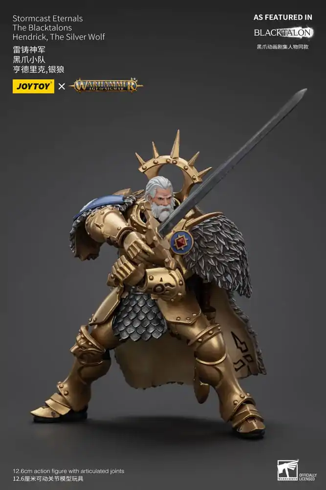 Warhammer Age of Sigmar Action Figure Stormcast Eternals The Blacktalons Hendrick The Silver Wolf 20 cm product photo