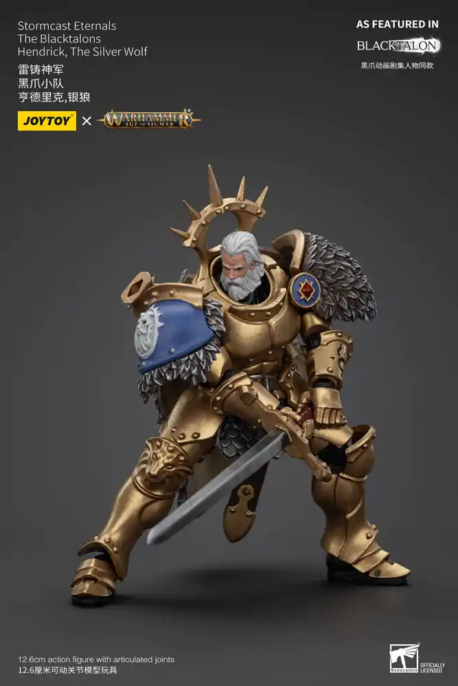 Warhammer Age of Sigmar Action Figure Stormcast Eternals The Blacktalons Hendrick The Silver Wolf 20 cm product photo