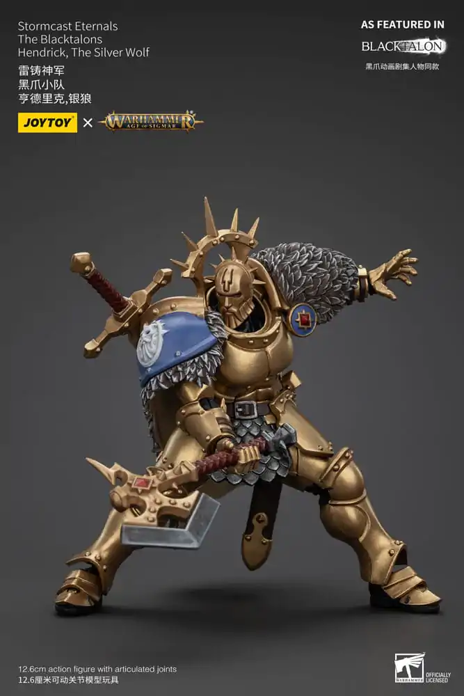 Warhammer Age of Sigmar Action Figure Stormcast Eternals The Blacktalons Hendrick The Silver Wolf 20 cm product photo