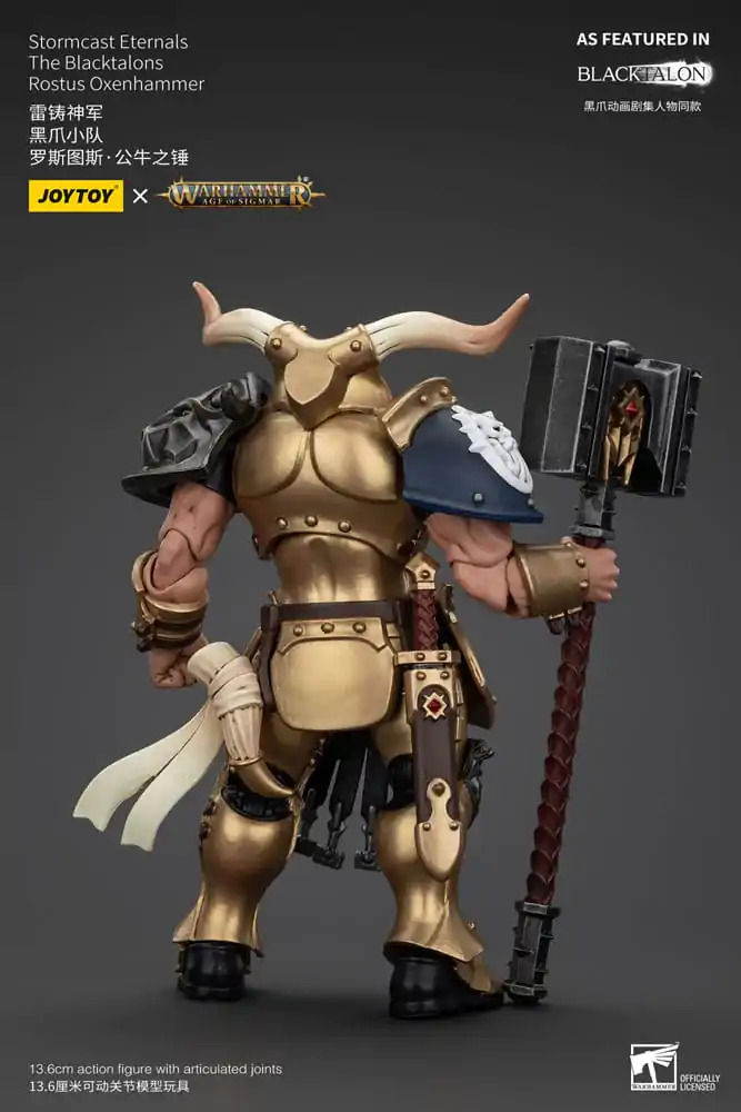 Warhammer Age of Sigmar Action Figure Stormcast Eternals The Blacktalons Rostus Oxen hammer 20 cm product photo