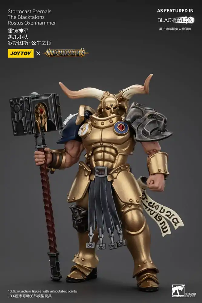 Warhammer Age of Sigmar Action Figure Stormcast Eternals The Blacktalons Rostus Oxen hammer 20 cm product photo