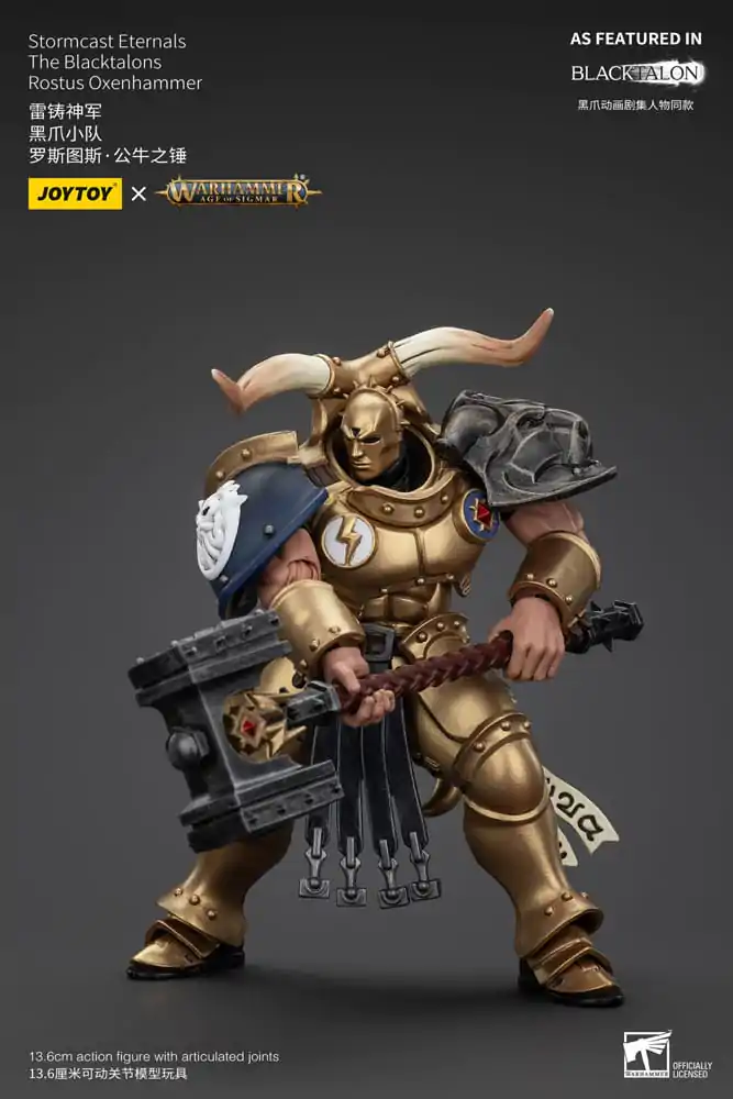 Warhammer Age of Sigmar Action Figure Stormcast Eternals The Blacktalons Rostus Oxen hammer 20 cm product photo