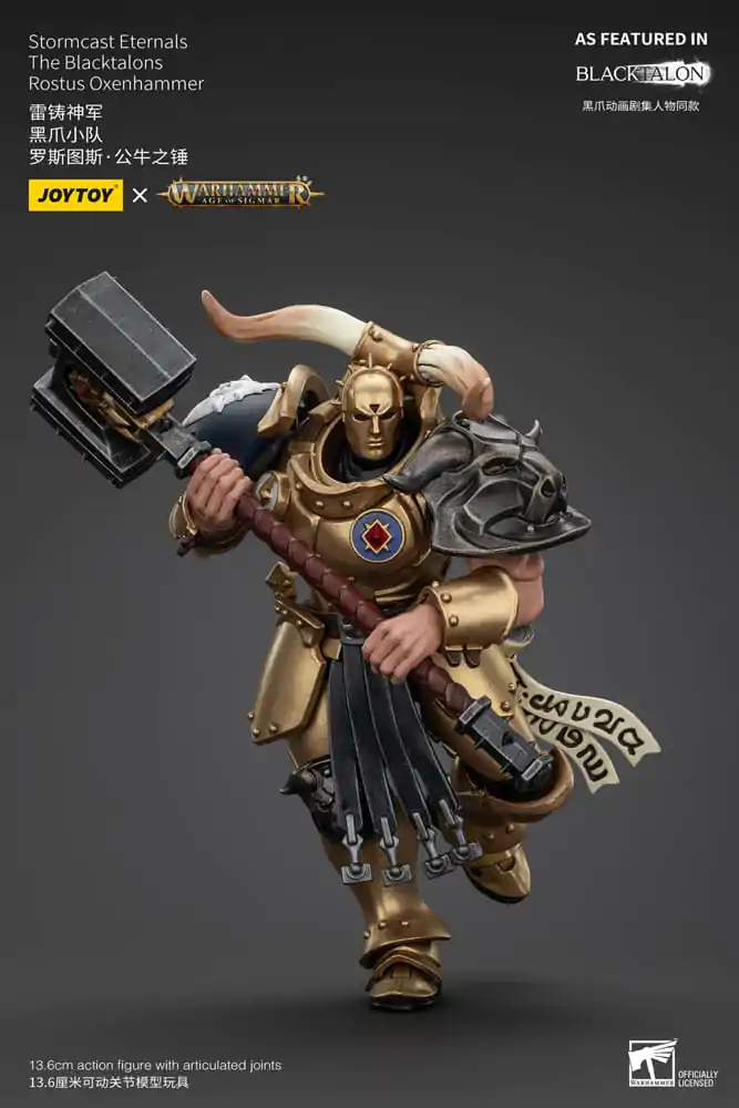 Warhammer Age of Sigmar Action Figure Stormcast Eternals The Blacktalons Rostus Oxen hammer 20 cm product photo