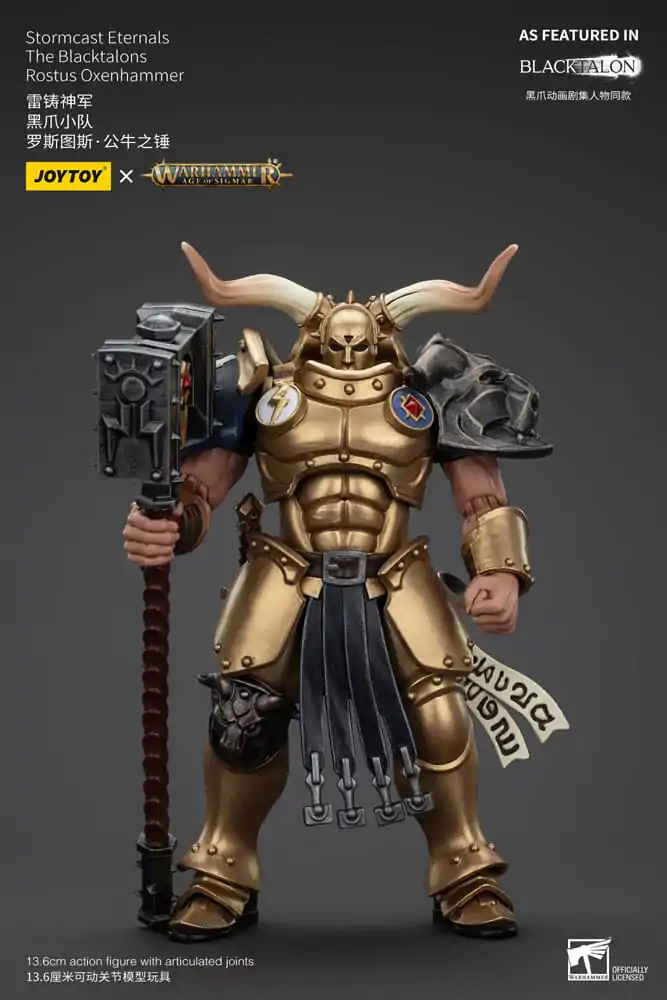 Warhammer Age of Sigmar Action Figure Stormcast Eternals The Blacktalons Rostus Oxen hammer 20 cm product photo