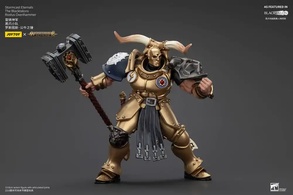 Warhammer Age of Sigmar Action Figure Stormcast Eternals The Blacktalons Rostus Oxen hammer 20 cm product photo