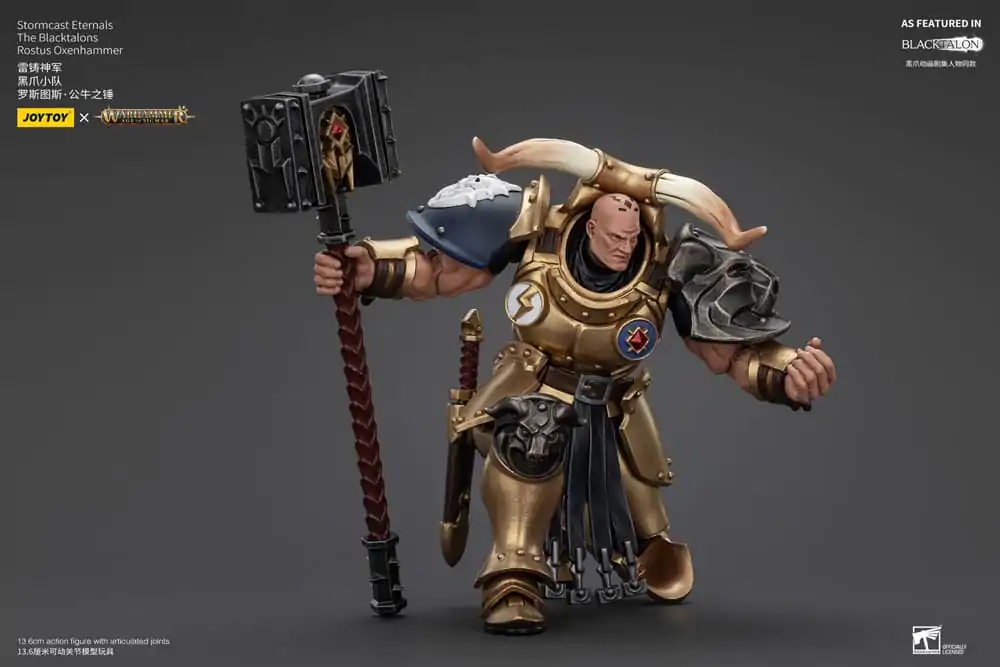 Warhammer Age of Sigmar Action Figure Stormcast Eternals The Blacktalons Rostus Oxen hammer 20 cm product photo