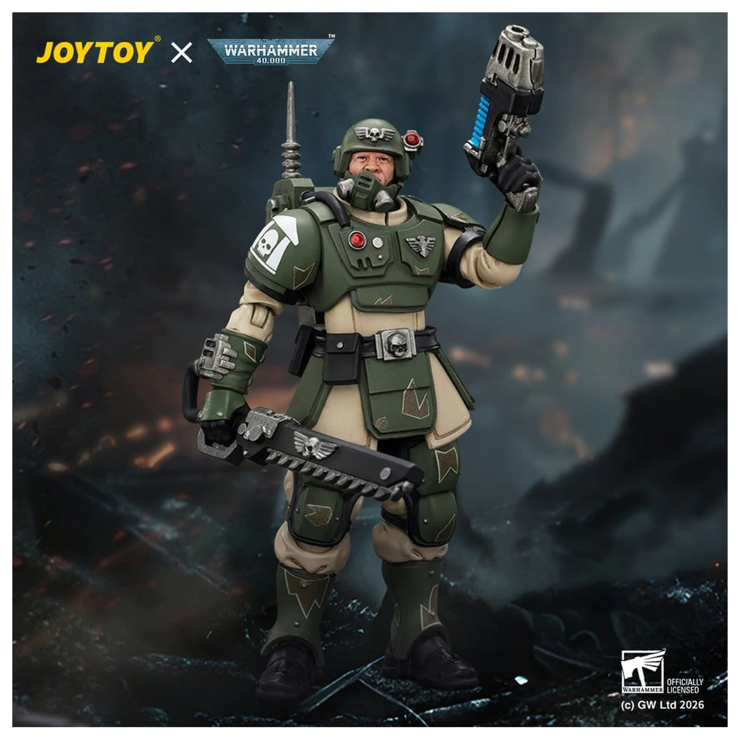 Warhammer Action Figure Astra Militarum Kasrkin 1 with Chainsword and Plasma Pistol product photo