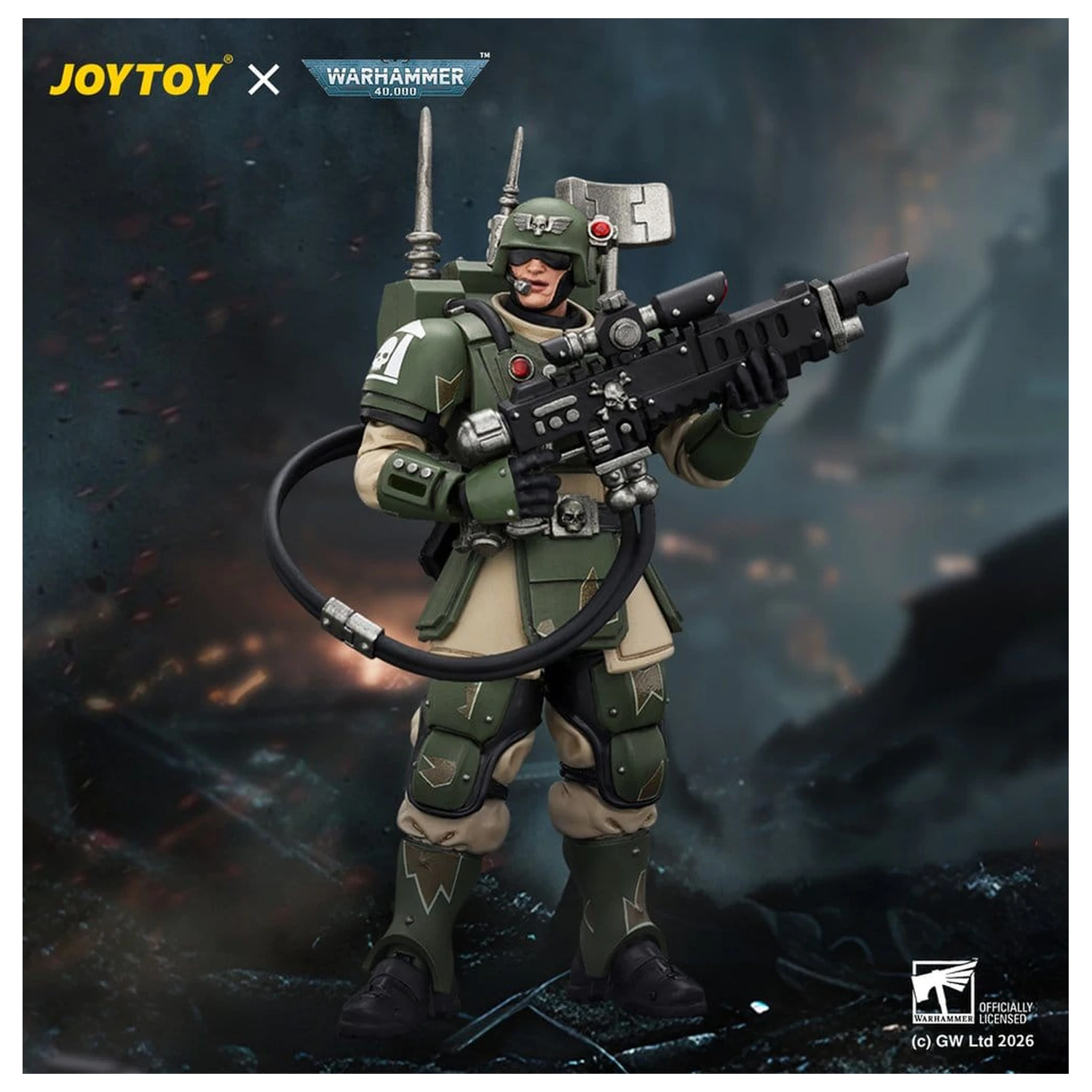 Warhammer Action Figure Astra Militarum Kasrkin 3 with Hot-shot Lasgun and Vox-caster product photo