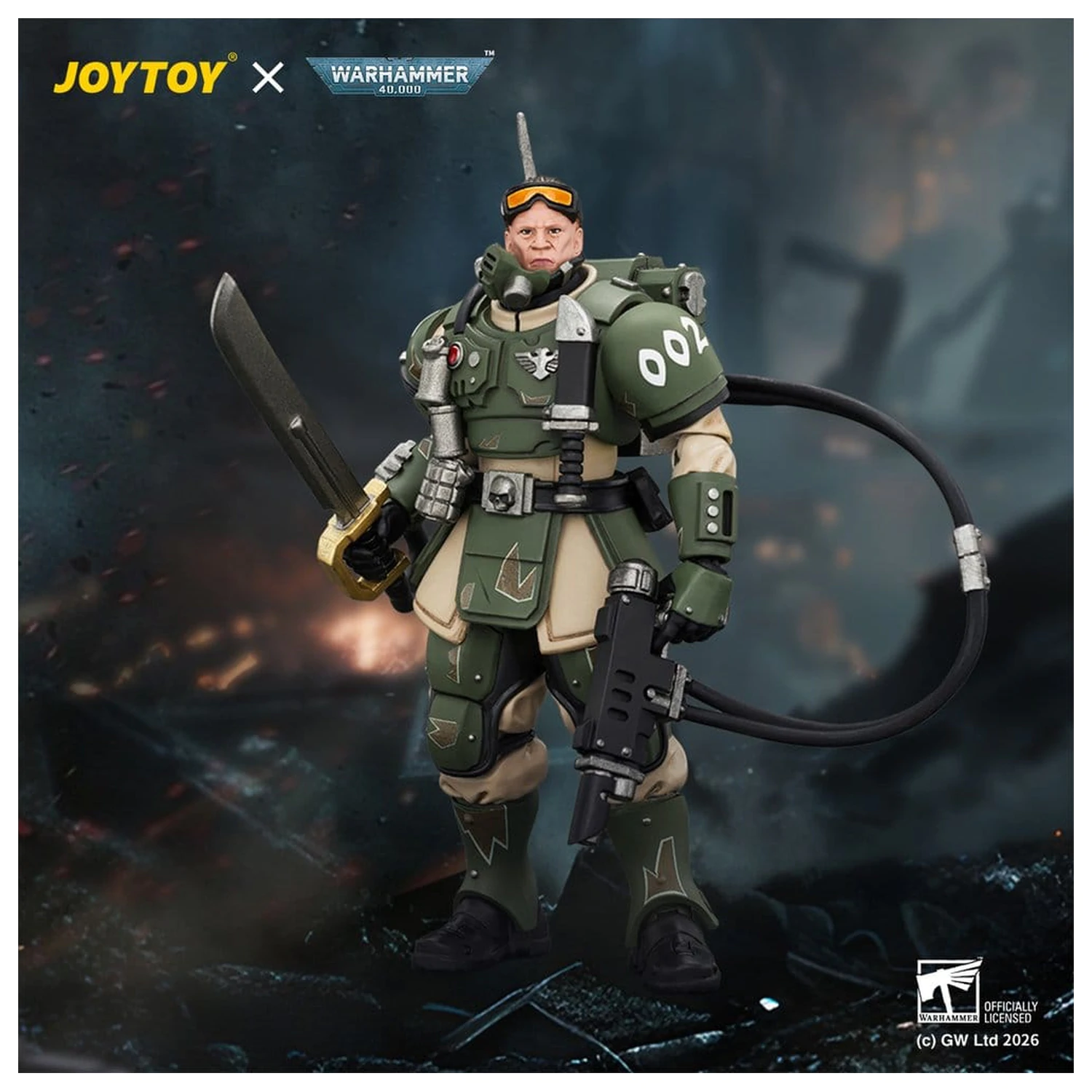 Warhammer Action Figure Astra Militarum Kasrkin 7 with Hot-shot Laspistol and Power Sword product photo