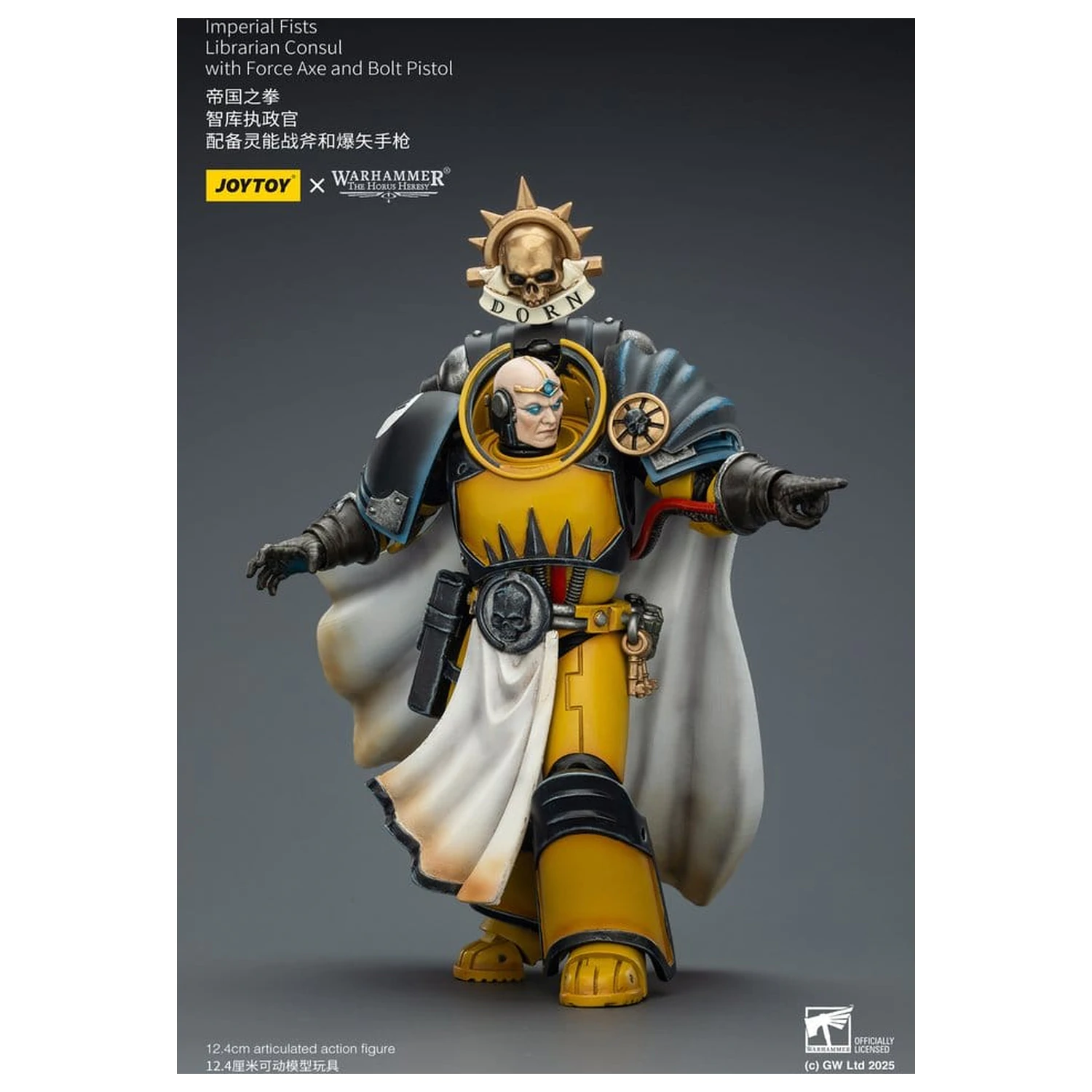 Warhammer Imperial Fists Action Figure Librarian Consulwith Force Axe and Bolt Pistol 12 cm product photo