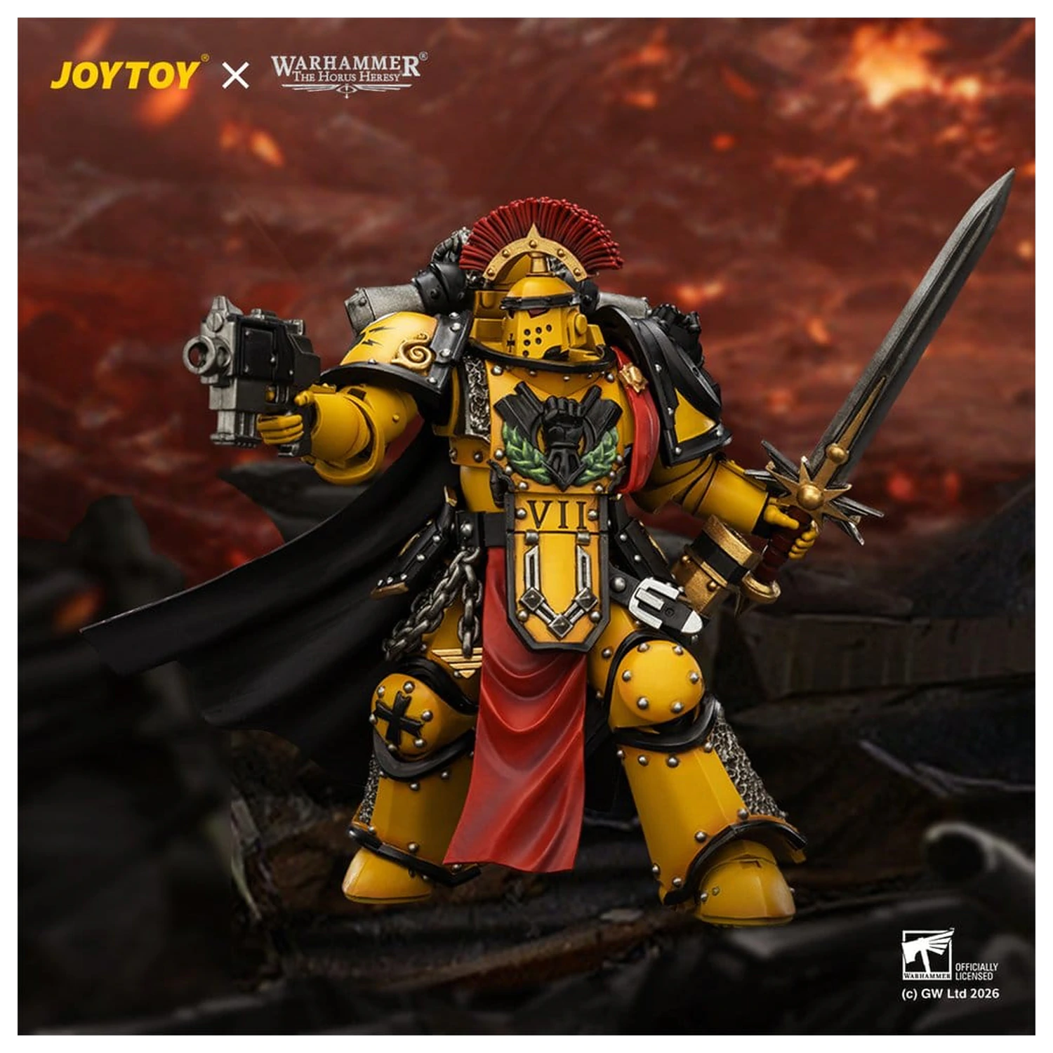 Warhammer Action Figure Imperial Fists Legion Praetor in Mk III Armour 13 cm product photo