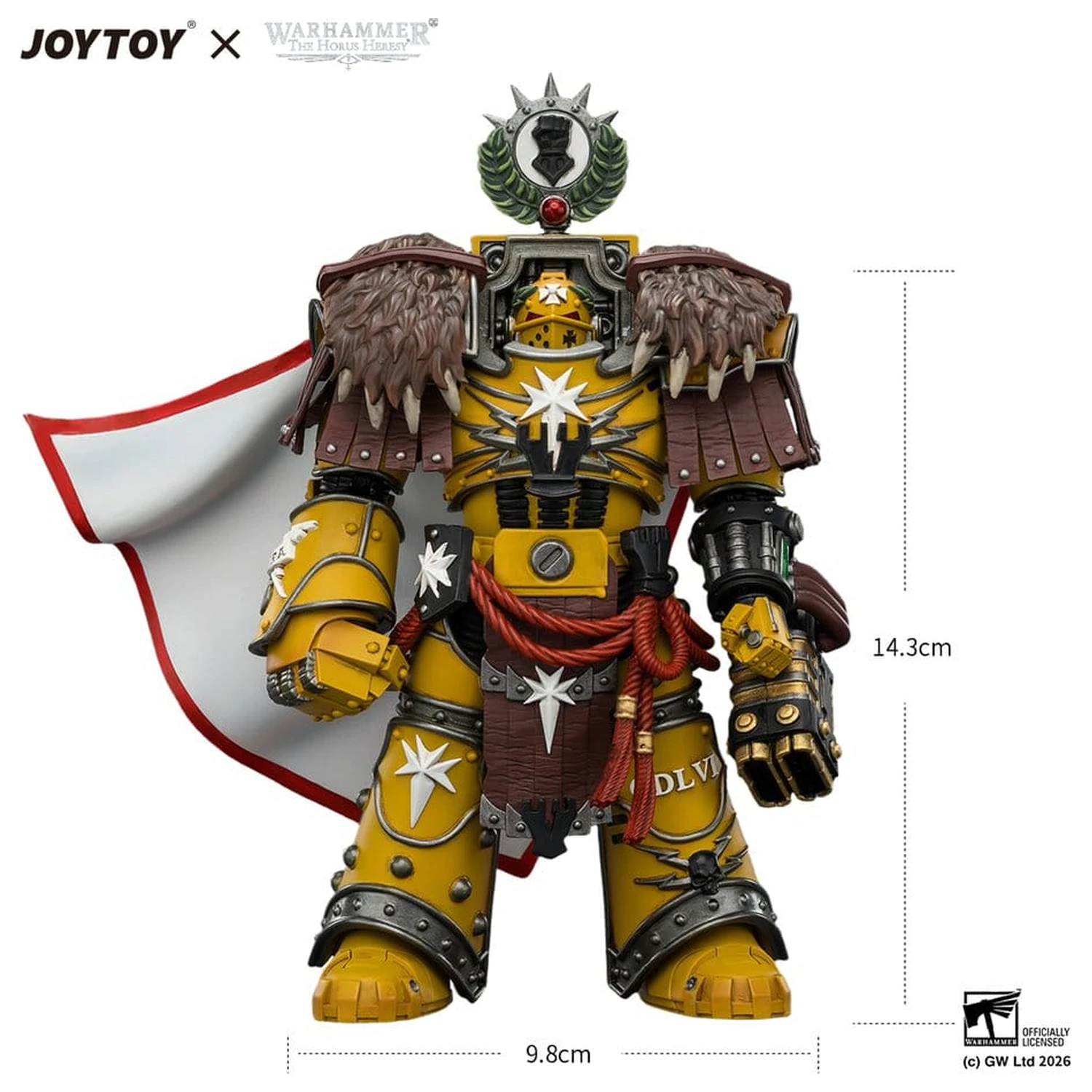 Warhammer Action Figure Imperial Fists Lord Castellan Evander Garrius, The Tyrant of Cthonia 14 cm product photo