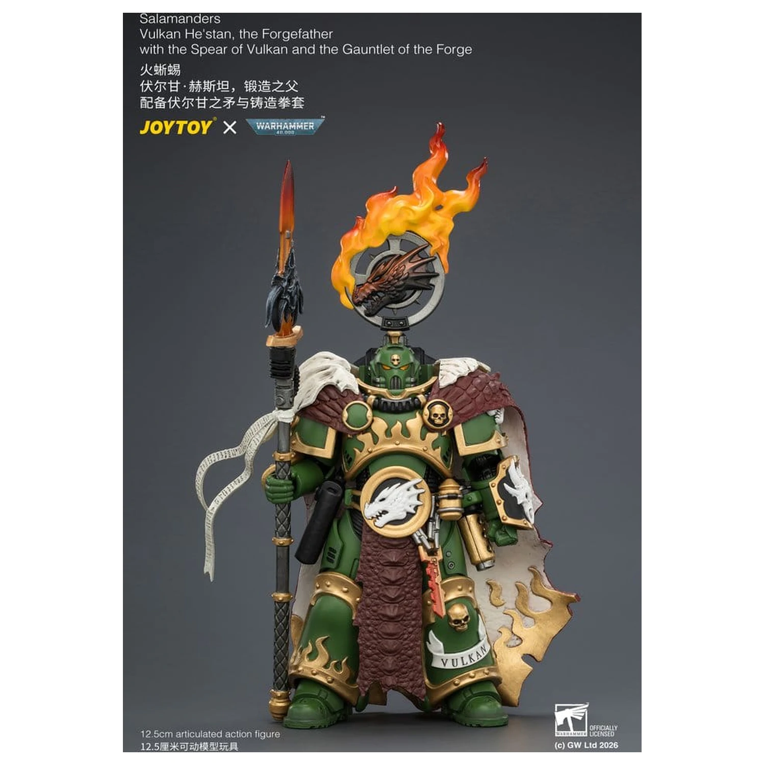 Warhammer Action Figure Salamanders Vulkan He'stan, the Forgefather 13 cm product photo