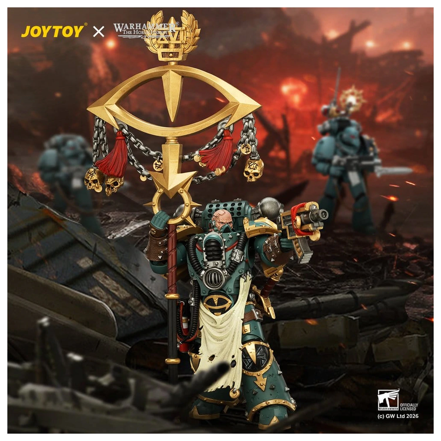 Warhammer Action Figure Sons of Horus Maloghurst the Twisted, the Warmaster's Equerry 13 cm product photo
