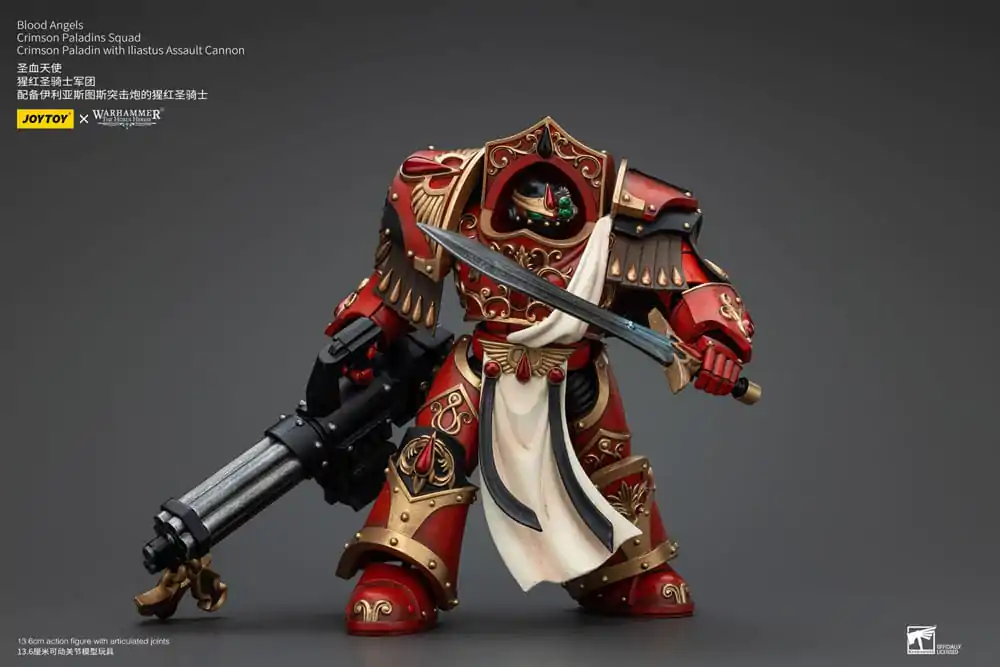 Warhammer The Horus Heresy Action Figure 1/18 Blood Angels Crimson Paladins Squad Crimson Paladin with Iliastus Assault Cannon 14 cm termékfotó