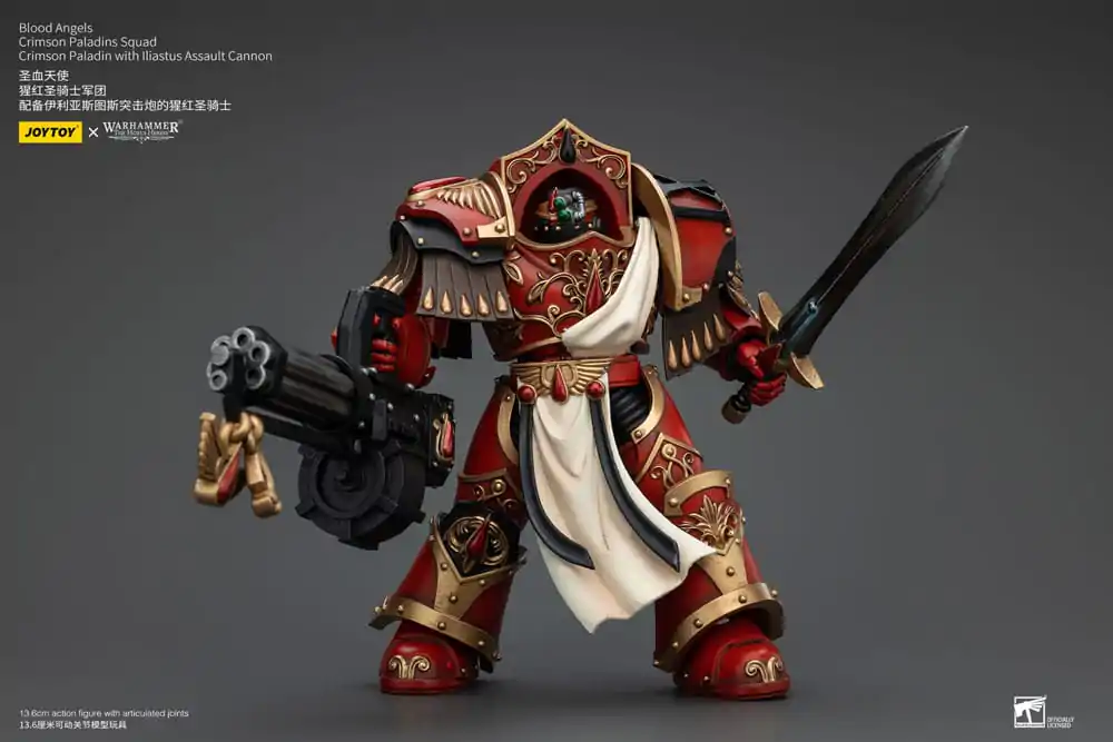 Warhammer The Horus Heresy Action Figure 1/18 Blood Angels Crimson Paladins Squad Crimson Paladin with Iliastus Assault Cannon 14 cm termékfotó