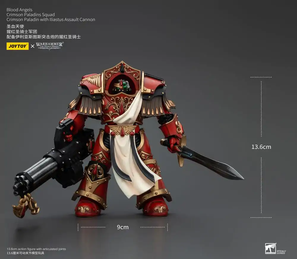 Warhammer The Horus Heresy Action Figure 1/18 Blood Angels Crimson Paladins Squad Crimson Paladin with Iliastus Assault Cannon 14 cm termékfotó