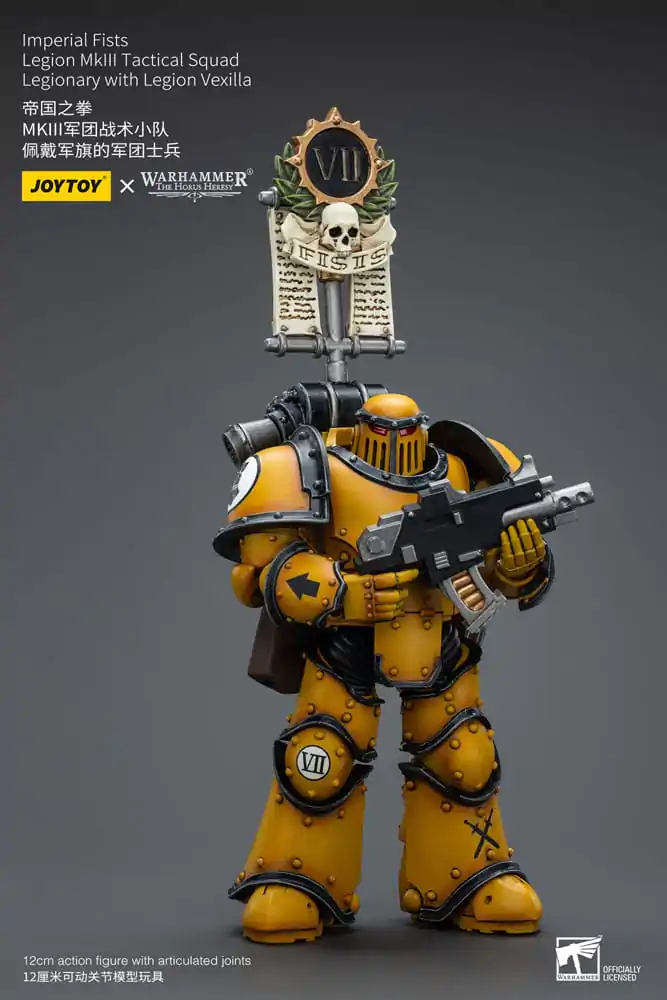 Warhammer The Horus Heresy Action Figure 1/18 Imperial Fists Legion MkIII Tactical Squad Legionary with Legion Vexilla 12 cm termékfotó