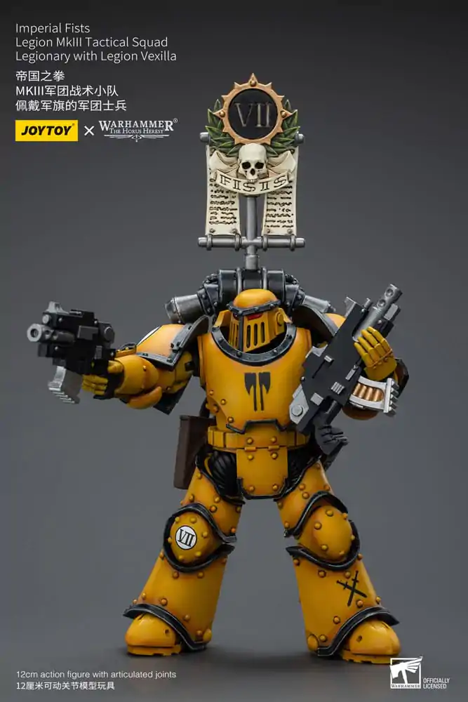 Warhammer The Horus Heresy Action Figure 1/18 Imperial Fists Legion MkIII Tactical Squad Legionary with Legion Vexilla 12 cm termékfotó