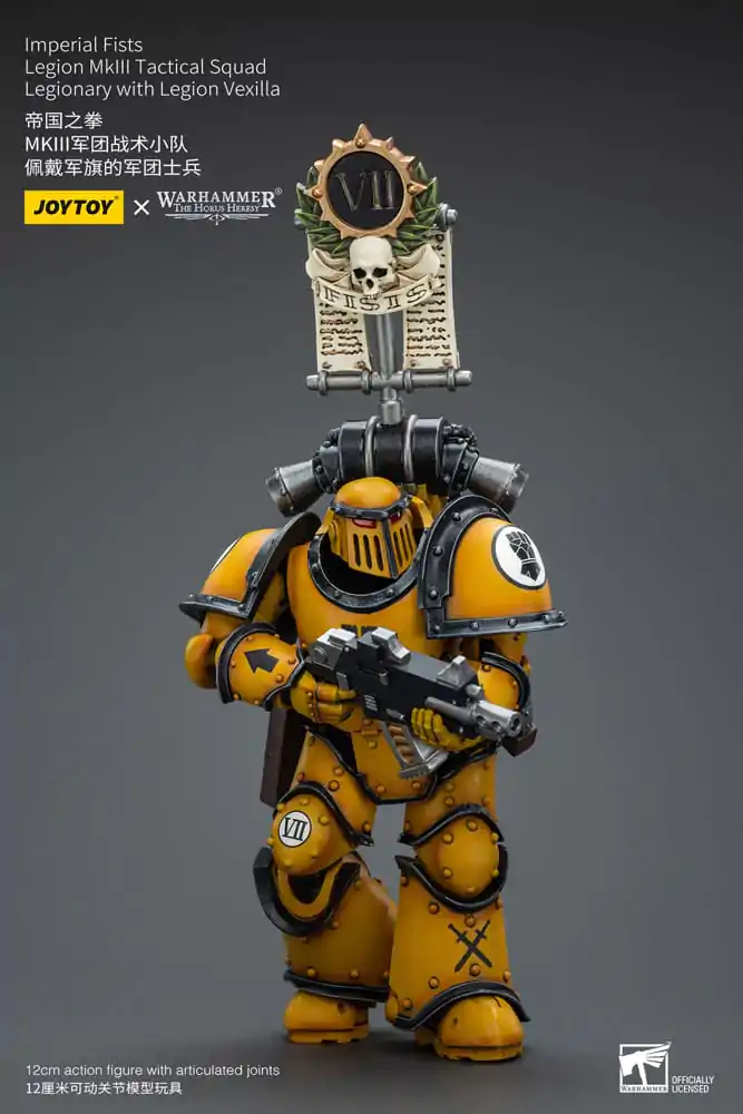 Warhammer The Horus Heresy Action Figure 1/18 Imperial Fists Legion MkIII Tactical Squad Legionary with Legion Vexilla 12 cm termékfotó