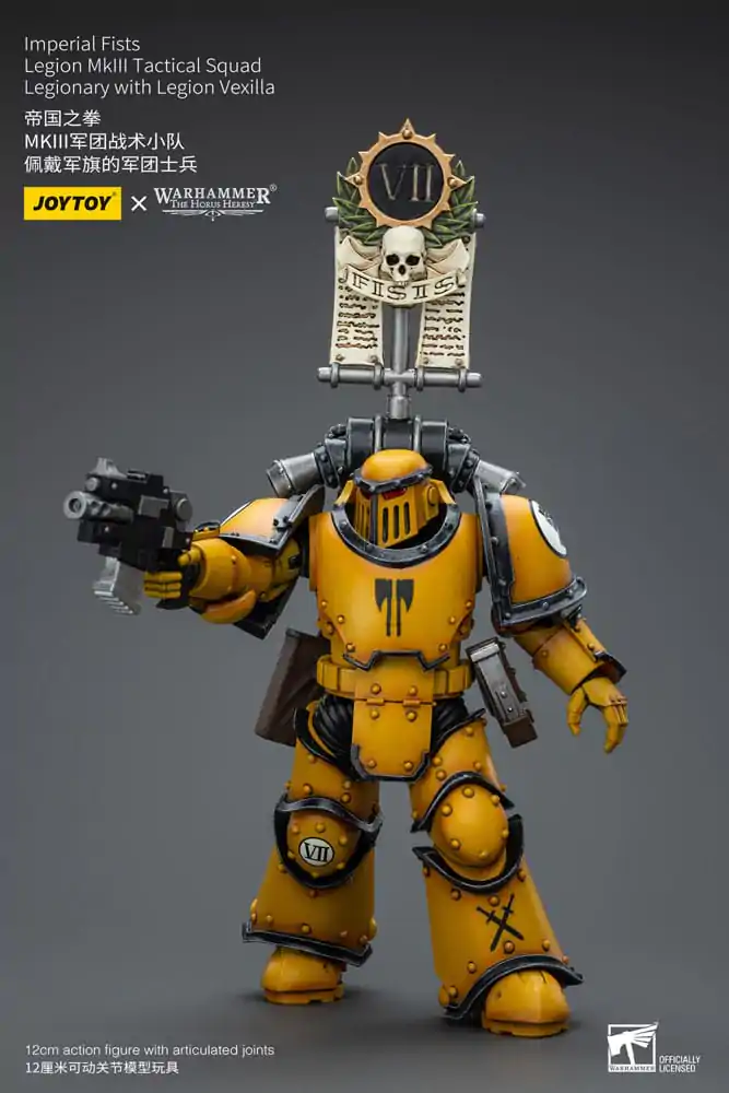 Warhammer The Horus Heresy Action Figure 1/18 Imperial Fists Legion MkIII Tactical Squad Legionary with Legion Vexilla 12 cm termékfotó