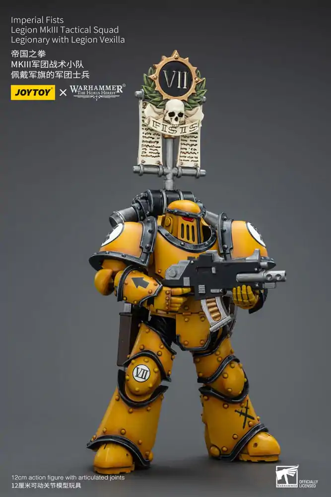 Warhammer The Horus Heresy Action Figure 1/18 Imperial Fists Legion MkIII Tactical Squad Legionary with Legion Vexilla 12 cm termékfotó