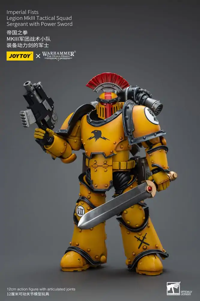 Warhammer The Horus Heresy Action Figure 1/18 Imperial Fists Legion MkIII Tactical Squad Sergeant with Power Sword 12 cm termékfotó