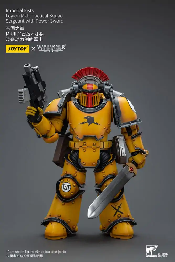 Warhammer The Horus Heresy Action Figure 1/18 Imperial Fists Legion MkIII Tactical Squad Sergeant with Power Sword 12 cm termékfotó