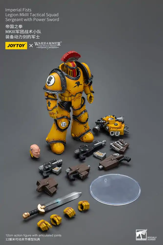 Warhammer The Horus Heresy Action Figure 1/18 Imperial Fists Legion MkIII Tactical Squad Sergeant with Power Sword 12 cm termékfotó