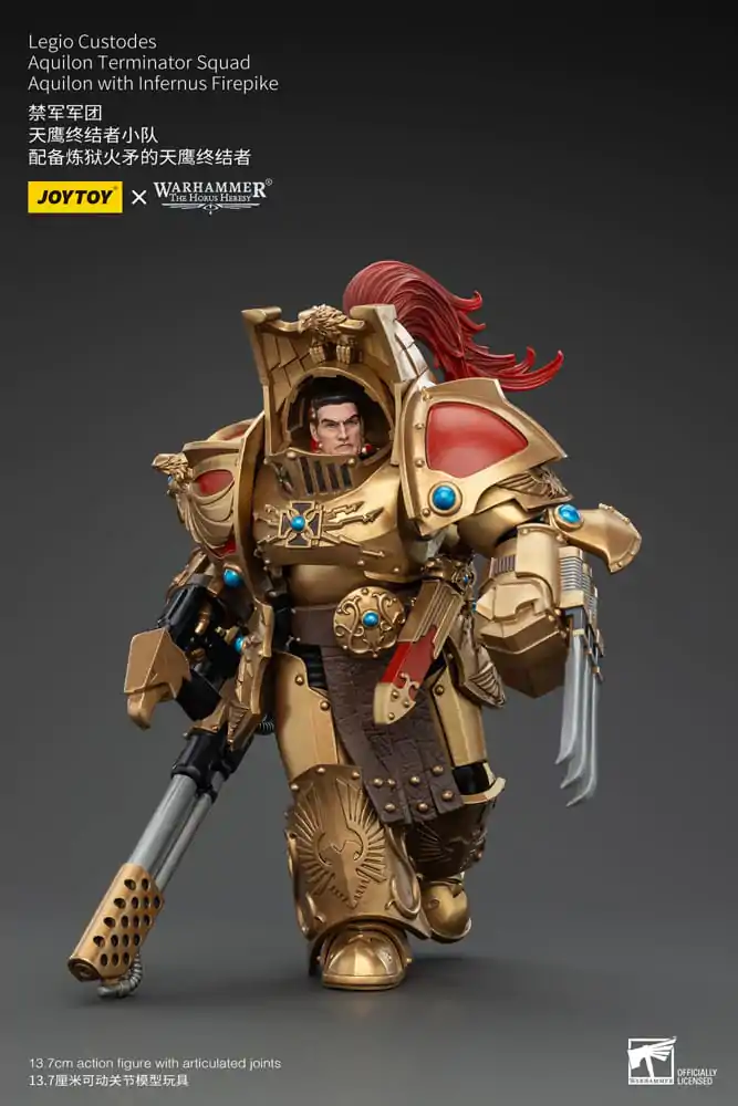 Warhammer The Horus Heresy Action Figure 1/18 Legio Custodes Aquilon Terminator Squad Aquilon with Infernus Firepike 14 cm termékfotó