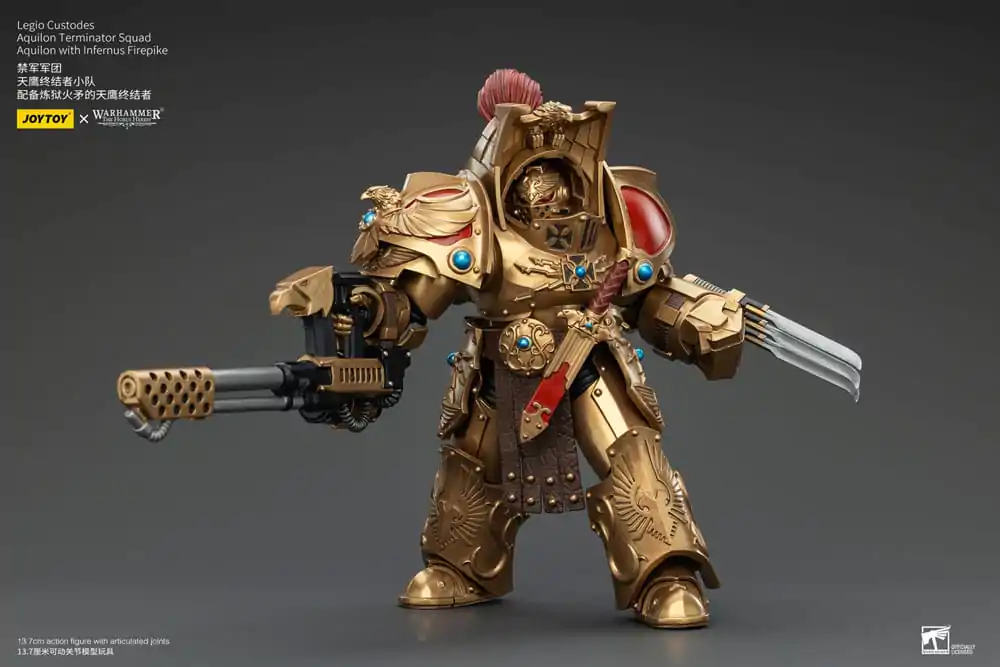 Warhammer The Horus Heresy Action Figure 1/18 Legio Custodes Aquilon Terminator Squad Aquilon with Infernus Firepike 14 cm termékfotó