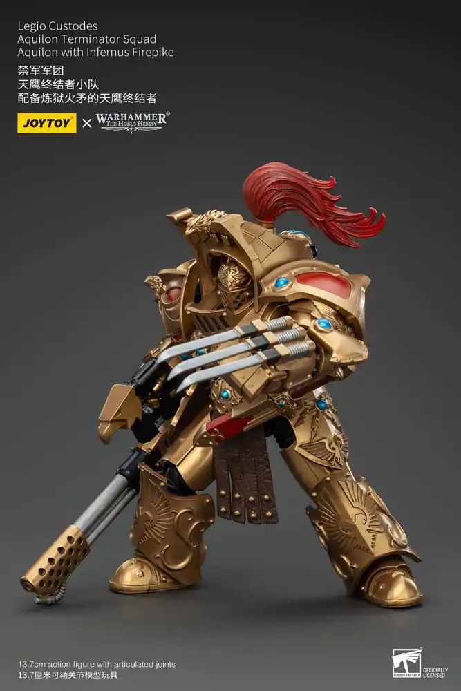 Warhammer The Horus Heresy Action Figure 1/18 Legio Custodes Aquilon Terminator Squad Aquilon with Infernus Firepike 14 cm termékfotó