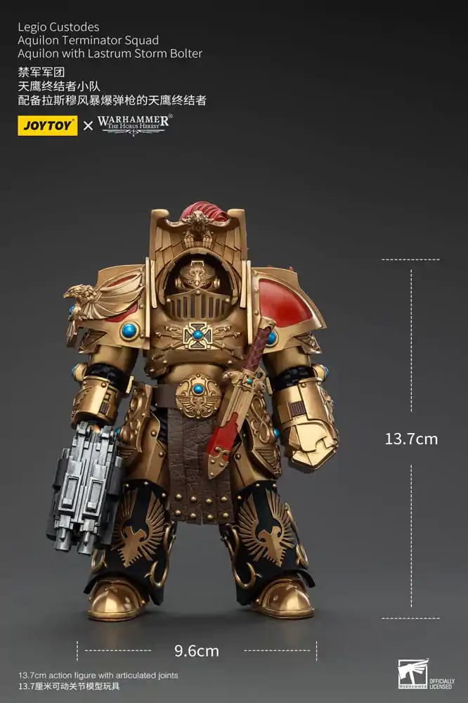 Warhammer The Horus Heresy Action Figure 1/18 Legio Custodes Aquilon Terminator Squad Aquilon with Lastrum Storm Bolter 14 cm termékfotó