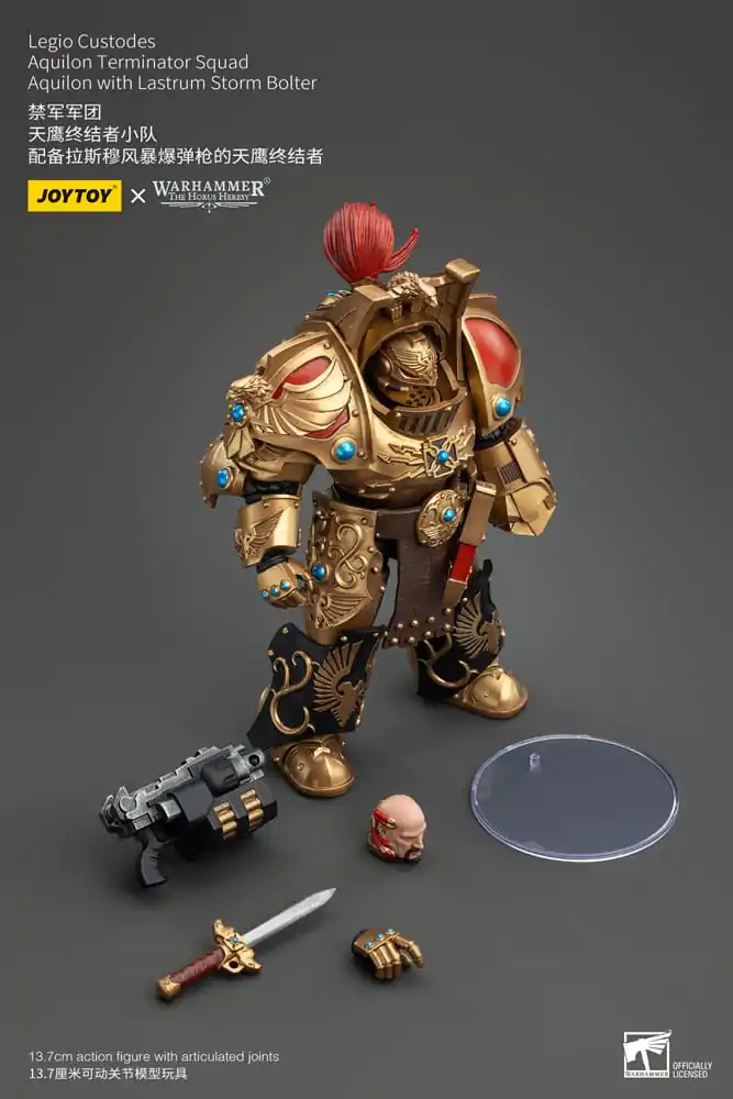 Warhammer The Horus Heresy Action Figure 1/18 Legio Custodes Aquilon Terminator Squad Aquilon with Lastrum Storm Bolter 14 cm termékfotó