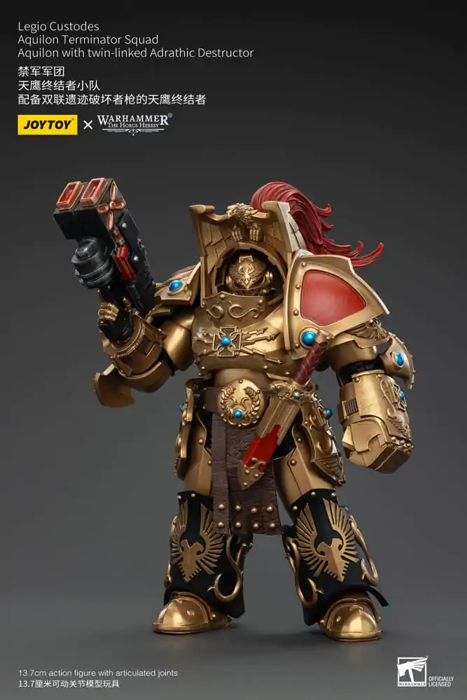 Warhammer The Horus Heresy Action Figure 1/18 Legio Custodes Aquilon Terminator Squad Aquilon with twin-linked Adrathic Destructor 14 cm termékfotó