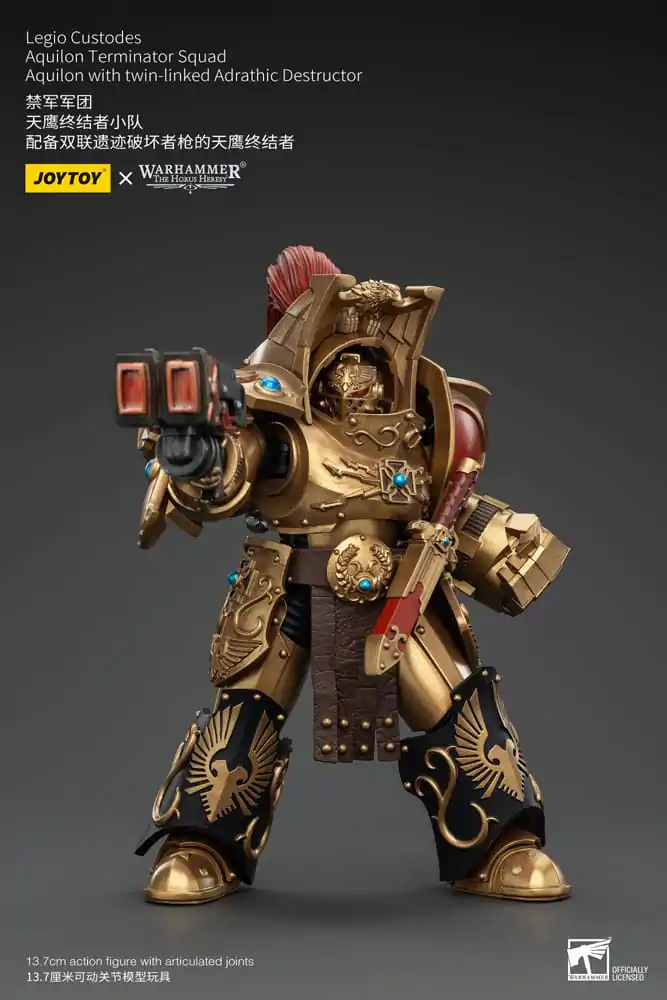 Warhammer The Horus Heresy Action Figure 1/18 Legio Custodes Aquilon Terminator Squad Aquilon with twin-linked Adrathic Destructor 14 cm termékfotó